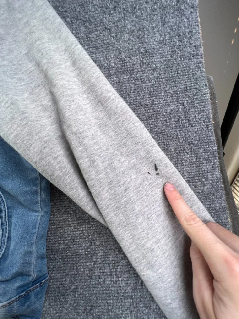 Wax Jean Denim Jacket Blue Gray Girls Large Stretch Buttons Long Sleeve Hooded